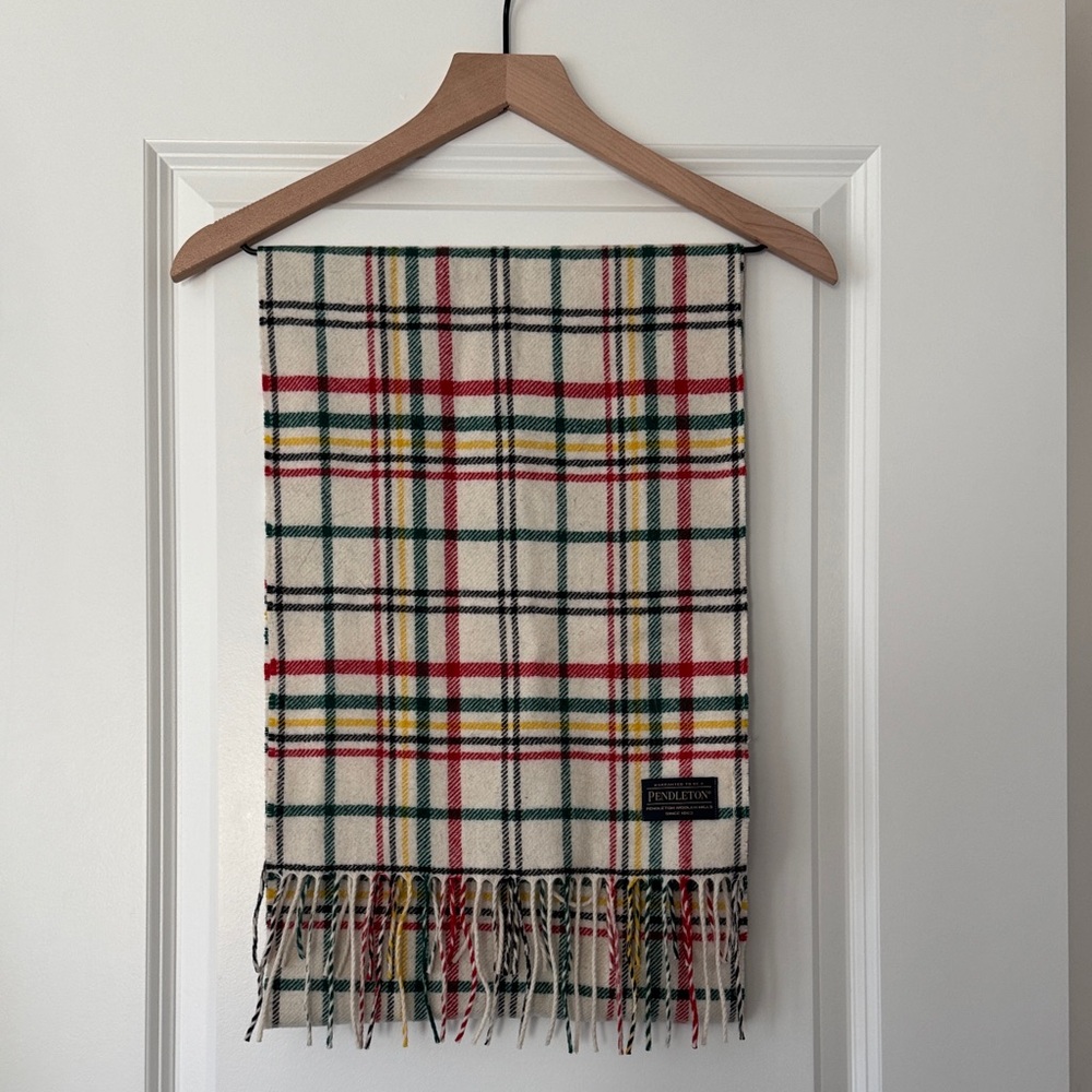 Vintage Pendleton Multicolor Plaid Wool Scarf